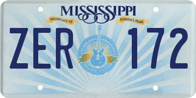 MS license plate ZER172