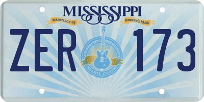 MS license plate ZER173