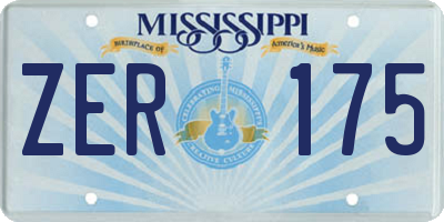 MS license plate ZER175