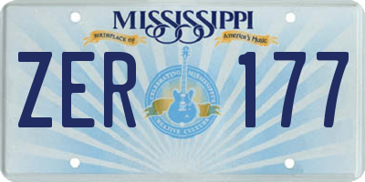 MS license plate ZER177