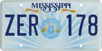 MS license plate ZER178