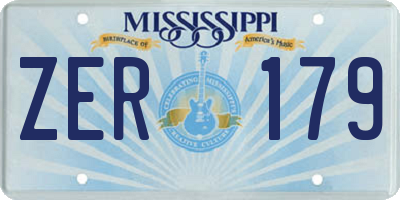 MS license plate ZER179