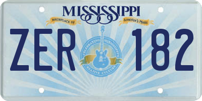 MS license plate ZER182