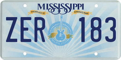 MS license plate ZER183