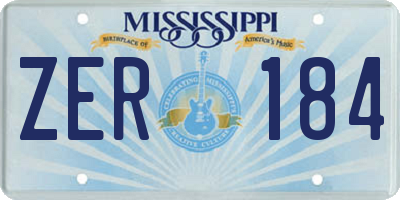MS license plate ZER184