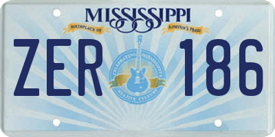 MS license plate ZER186