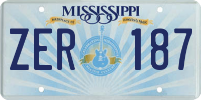 MS license plate ZER187