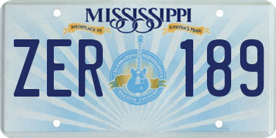 MS license plate ZER189