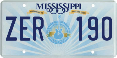 MS license plate ZER190