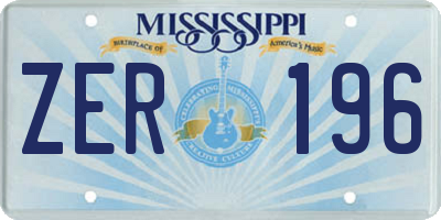 MS license plate ZER196