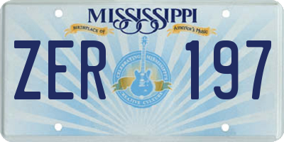 MS license plate ZER197