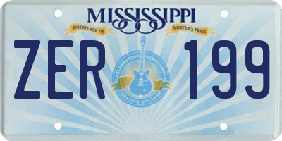 MS license plate ZER199