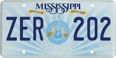 MS license plate ZER202