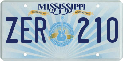 MS license plate ZER210