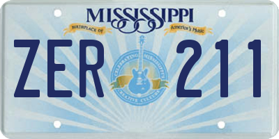 MS license plate ZER211
