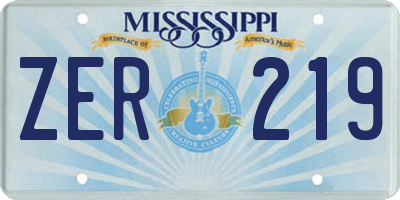 MS license plate ZER219