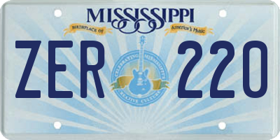 MS license plate ZER220