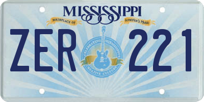 MS license plate ZER221
