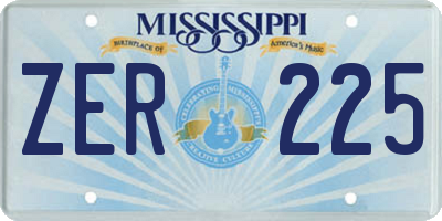 MS license plate ZER225