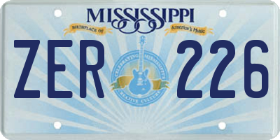 MS license plate ZER226