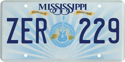 MS license plate ZER229