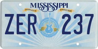 MS license plate ZER237