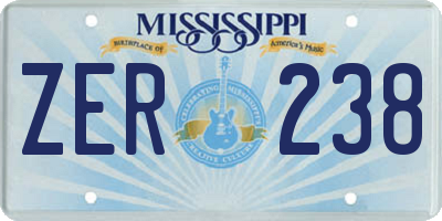 MS license plate ZER238