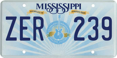 MS license plate ZER239