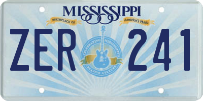 MS license plate ZER241