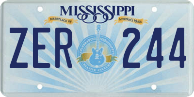 MS license plate ZER244
