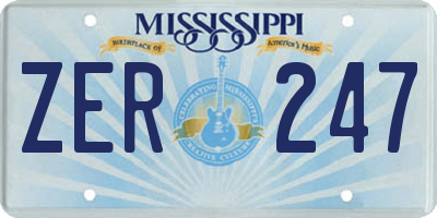 MS license plate ZER247