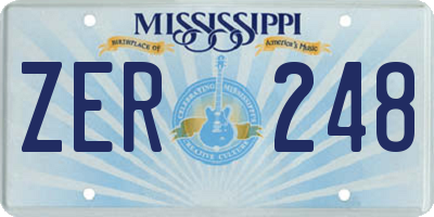 MS license plate ZER248