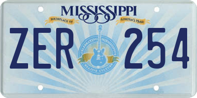 MS license plate ZER254