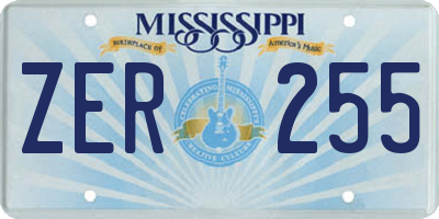 MS license plate ZER255