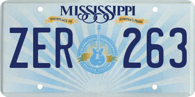 MS license plate ZER263