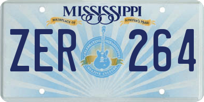 MS license plate ZER264