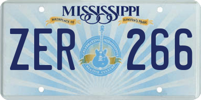MS license plate ZER266