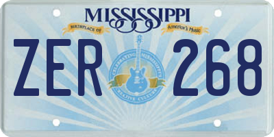 MS license plate ZER268