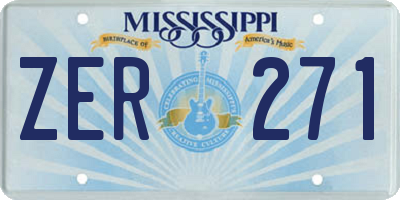 MS license plate ZER271