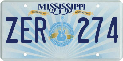 MS license plate ZER274