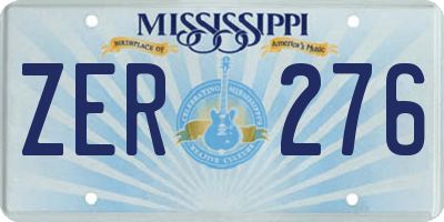 MS license plate ZER276