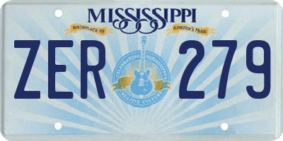 MS license plate ZER279