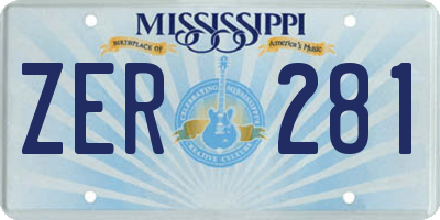 MS license plate ZER281
