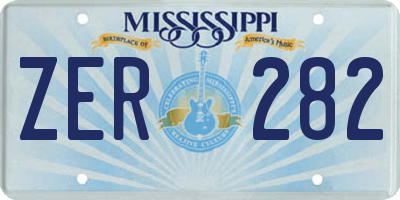 MS license plate ZER282