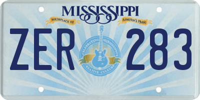 MS license plate ZER283
