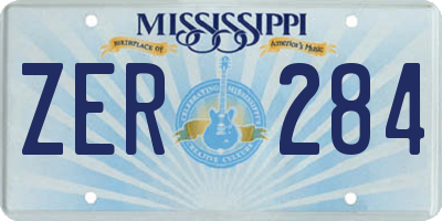 MS license plate ZER284