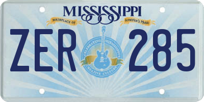 MS license plate ZER285
