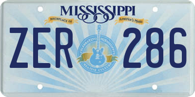 MS license plate ZER286