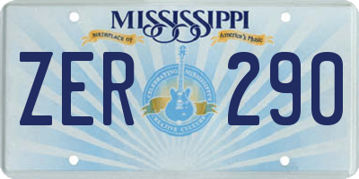 MS license plate ZER290