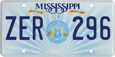 MS license plate ZER296
